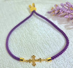Load image into Gallery viewer, 18K Real Gold Thread Cross Bracelet
