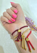 Load image into Gallery viewer, 18K Real Gold Thread Cross Bracelet
