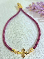 Load image into Gallery viewer, 18K Real Gold Thread Cross Bracelet
