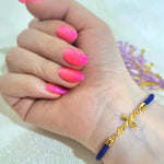 Load image into Gallery viewer, 18K Real Gold Thread Cross Bracelet
