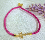 Load image into Gallery viewer, 18K Real Gold Thread Cross Bracelet
