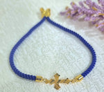 Load image into Gallery viewer, 18K Real Gold Thread Cross Bracelet
