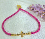 Load image into Gallery viewer, 18K Real Gold Thread Cross Bracelet
