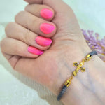 Load image into Gallery viewer, 18K Real Gold Thread Cross Bracelet

