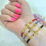 Load image into Gallery viewer, 18K Real Gold Thread Cross Bracelet

