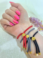 Load image into Gallery viewer, 18K Real Gold Thread Cross Bracelet
