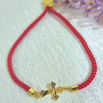 Load image into Gallery viewer, 18K Real Gold Thread Cross Bracelet
