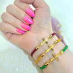 Load image into Gallery viewer, 18K Real Gold Thread Cross Bracelet
