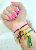 Load image into Gallery viewer, 18K Real Gold Thread Cross Bracelet
