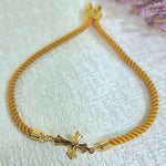 Load image into Gallery viewer, 18K Real Gold Thread Cross Bracelet

