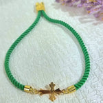 Load image into Gallery viewer, 18K Real Gold Thread Cross Bracelet
