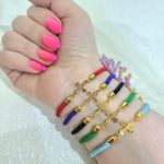 Load image into Gallery viewer, 18K Real Gold Thread Cross Bracelet
