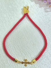 18K Real Gold Thread Cross Bracelet
