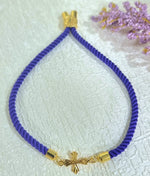 Load image into Gallery viewer, 18K Real Gold Thread Cross Bracelet
