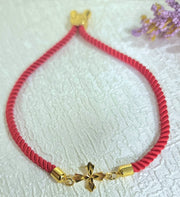 18K Real Gold Thread Cross Bracelet