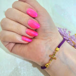 Load image into Gallery viewer, 18K Real Gold Thread Cross Bracelet
