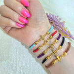 Load image into Gallery viewer, 18K Real Gold Thread Cross Bracelet
