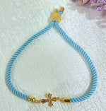 Load image into Gallery viewer, 18K Real Gold Thread Cross Bracelet
