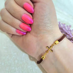 Load image into Gallery viewer, 18K Real Gold Thread Cross Bracelet
