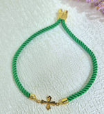 Load image into Gallery viewer, 18K Real Gold Thread Cross Bracelet
