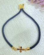 Load image into Gallery viewer, 18K Real Gold Thread Cross Bracelet
