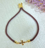 Load image into Gallery viewer, 18K Real Gold Thread Cross Bracelet
