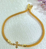 Load image into Gallery viewer, 18K Real Gold Thread Cross Bracelet
