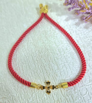 18K Real Gold Thread Cross Bracelet
