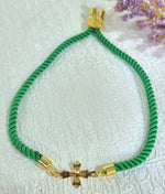 Load image into Gallery viewer, 18K Real Gold Thread Cross Bracelet
