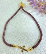 Load image into Gallery viewer, 18K Real Gold Thread Cross Bracelet
