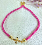 Load image into Gallery viewer, 18K Real Gold Thread Cross Bracelet
