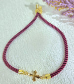 Load image into Gallery viewer, 18K Real Gold Thread Cross Bracelet
