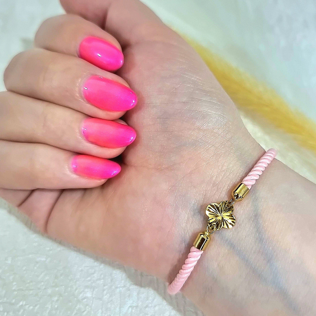 18K Real Gold Thread Flower Bracelet