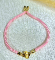 18K Real Gold Thread Flower Bracelet