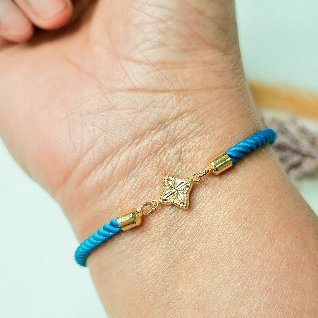 18K Real Gold Flower Thread Bracelet