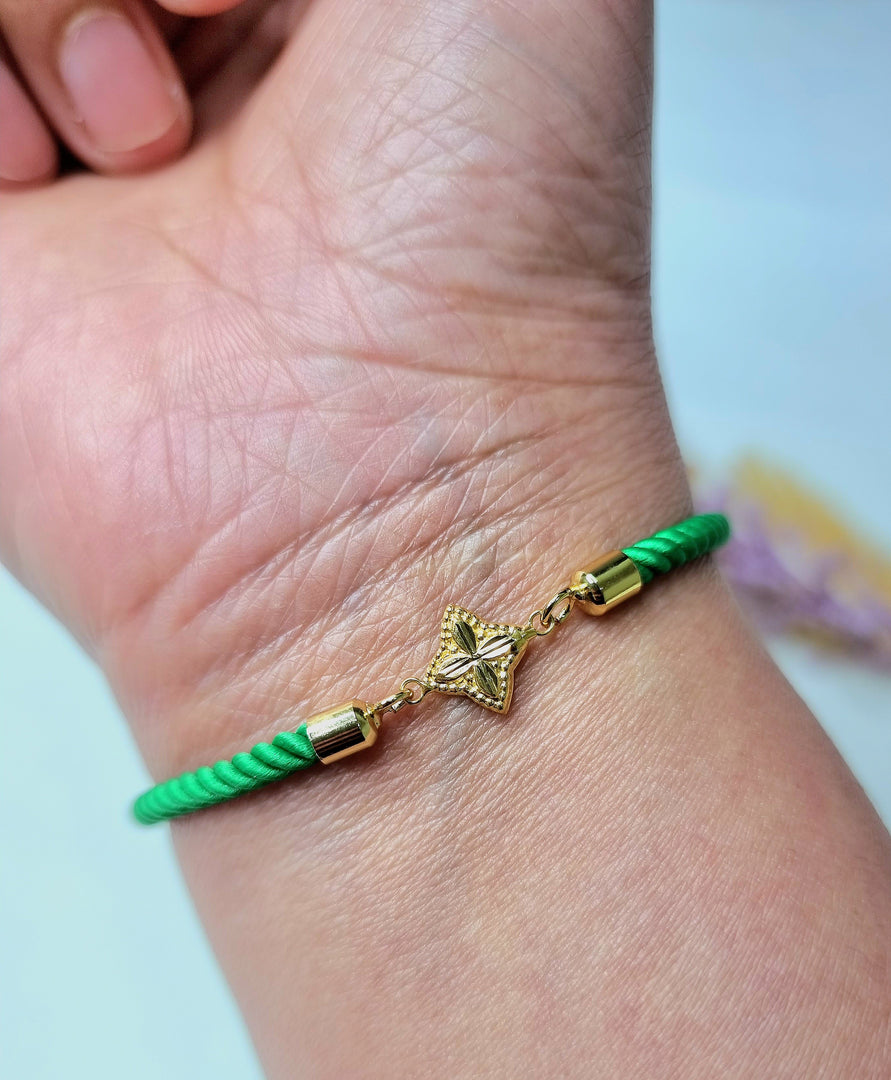 18K Real Gold Flower Thread Bracelet