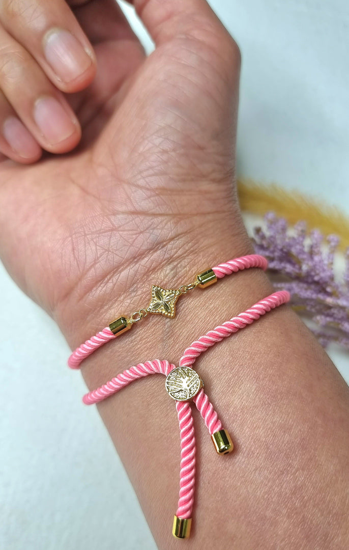 18K Real Gold Flower Thread Bracelet