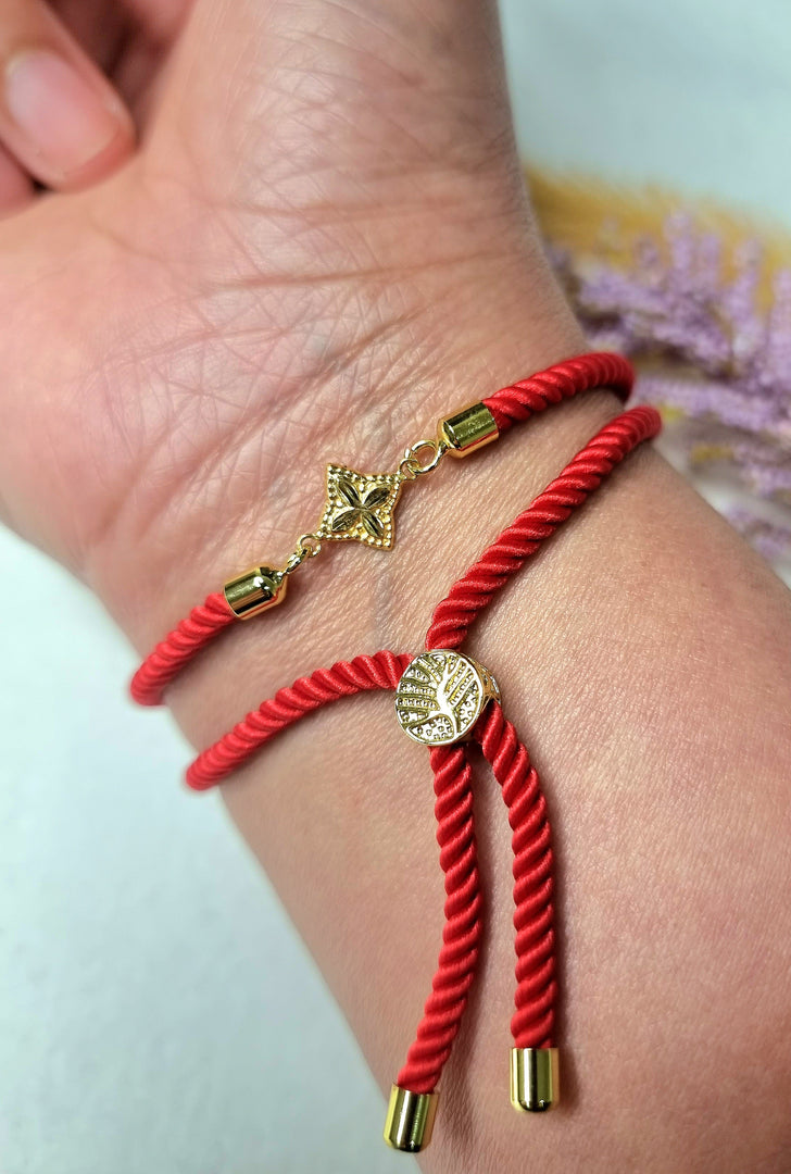 18K Real Gold Flower Thread Bracelet