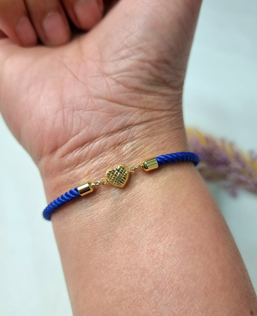 18K Real Gold Heart Thread Bracelet