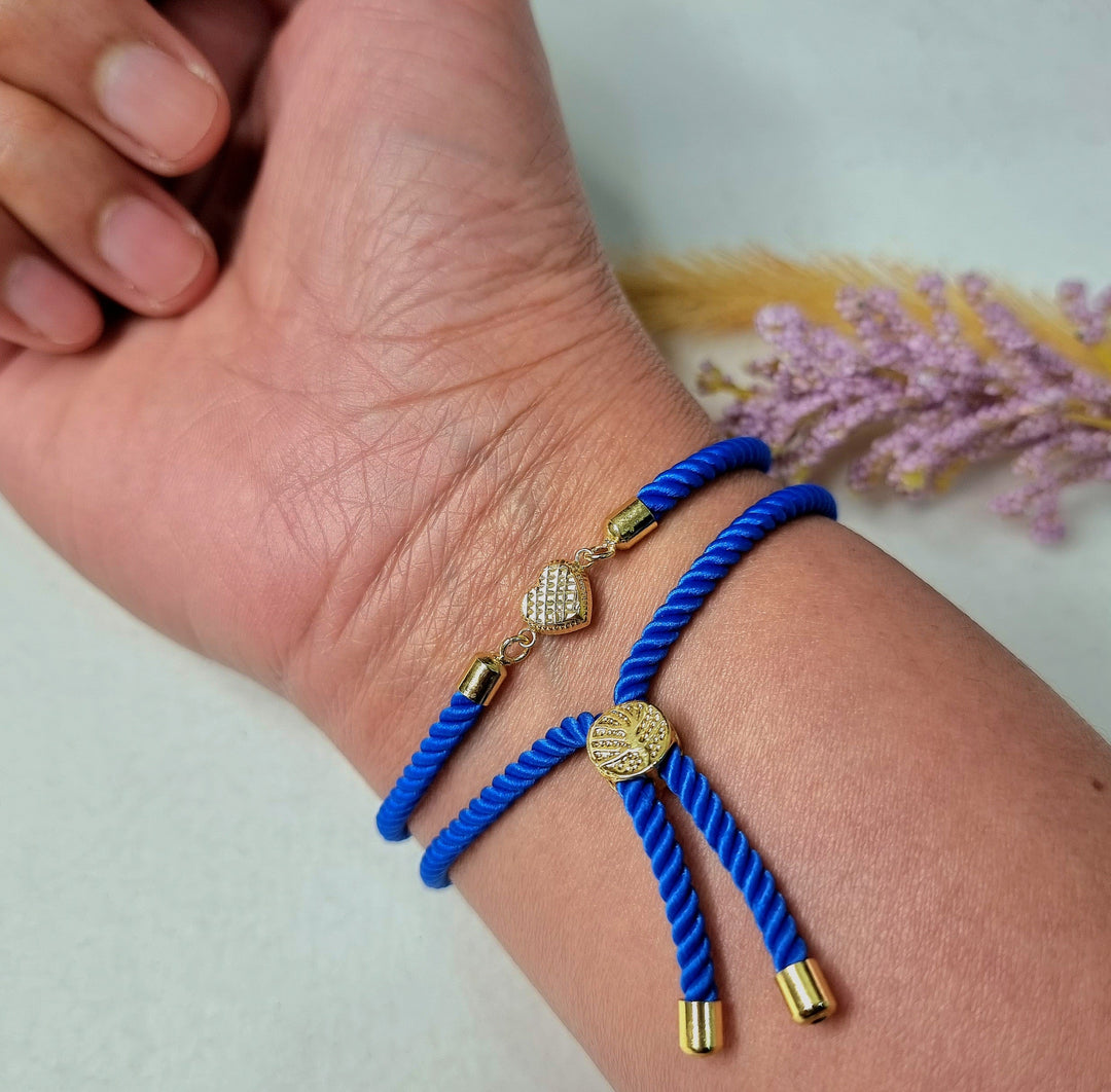 18K Real Gold Heart Thread Bracelet