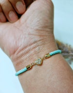 Load image into Gallery viewer, 18K Real Gold Heart Thread Bracelet
