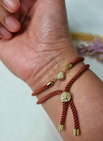 Load image into Gallery viewer, 18K Real Gold Heart Thread Bracelet
