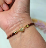 Load image into Gallery viewer, 18K Real Gold Heart Thread Bracelet
