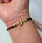 Load image into Gallery viewer, 18K Real Gold Heart Thread Bracelet
