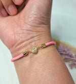 Load image into Gallery viewer, 18K Real Gold Heart Thread Bracelet
