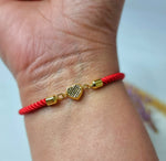 Load image into Gallery viewer, 18K Real Gold Heart Thread Bracelet
