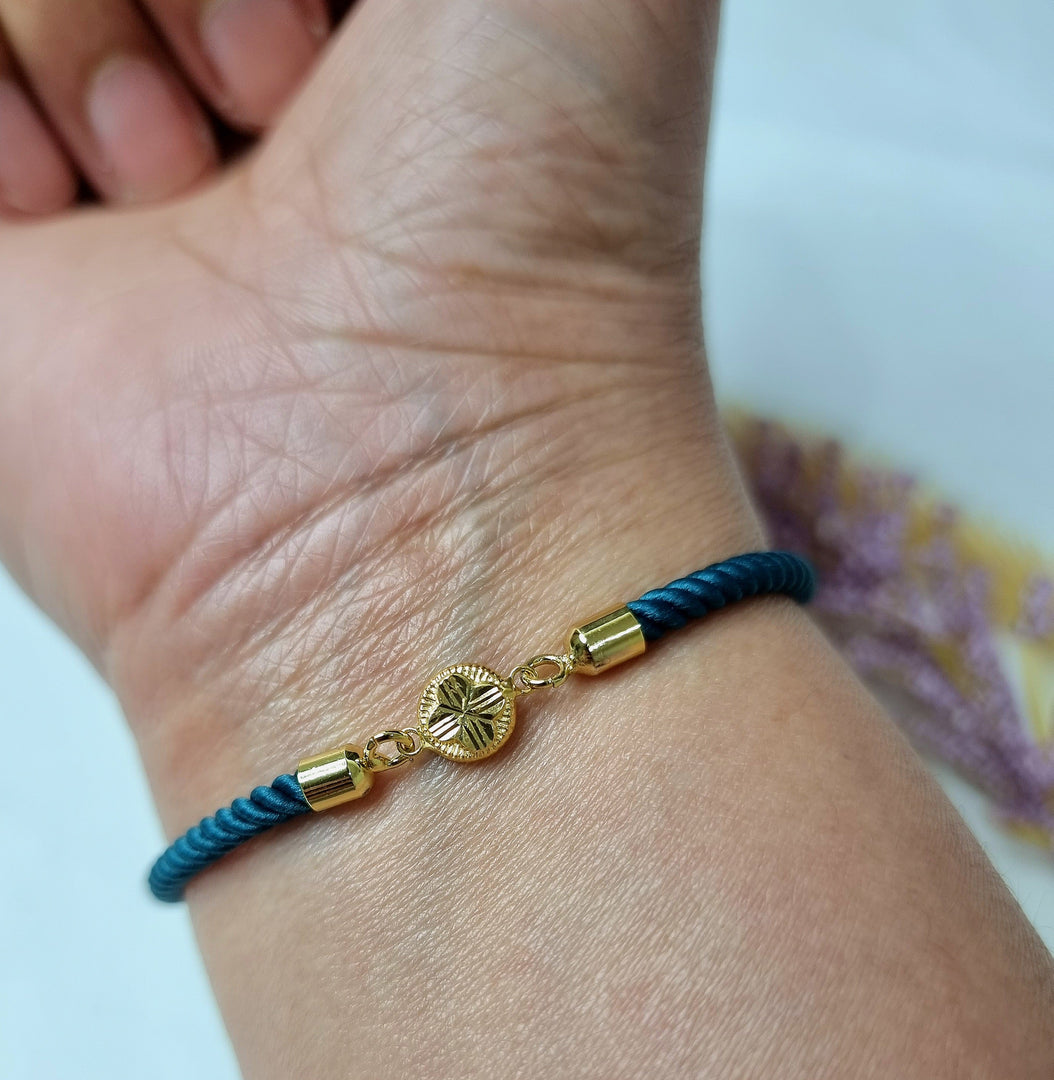 18K Real Gold Round Thread Bracelet