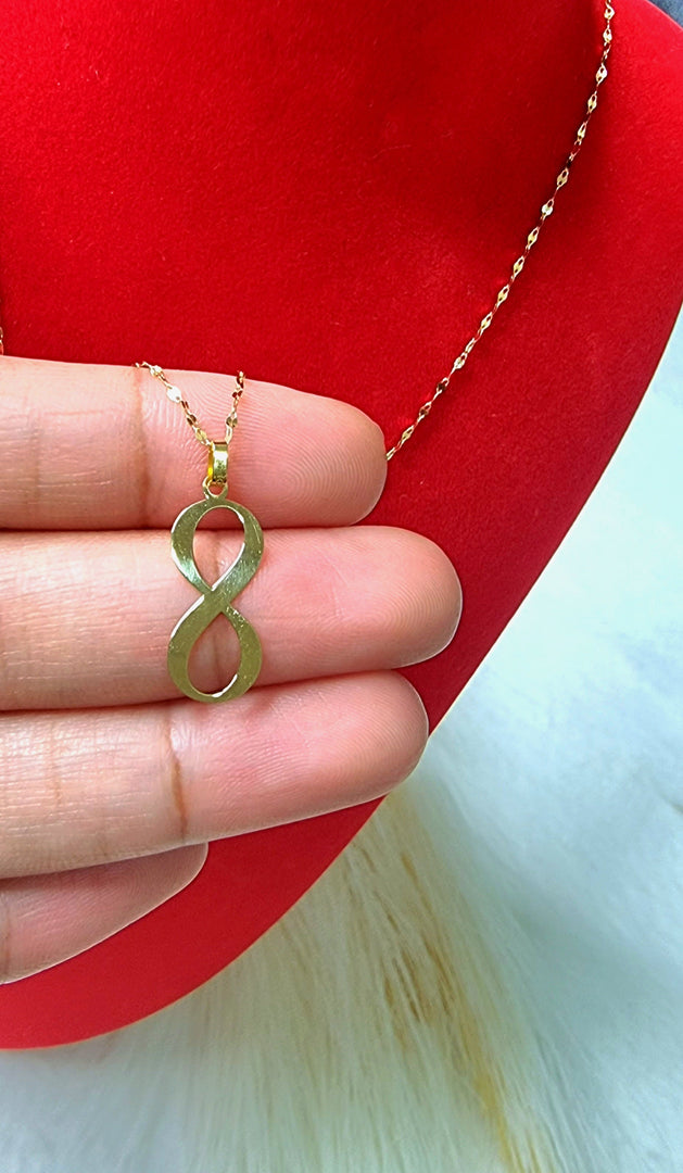 18K Real Gold Infinity Design Necklace