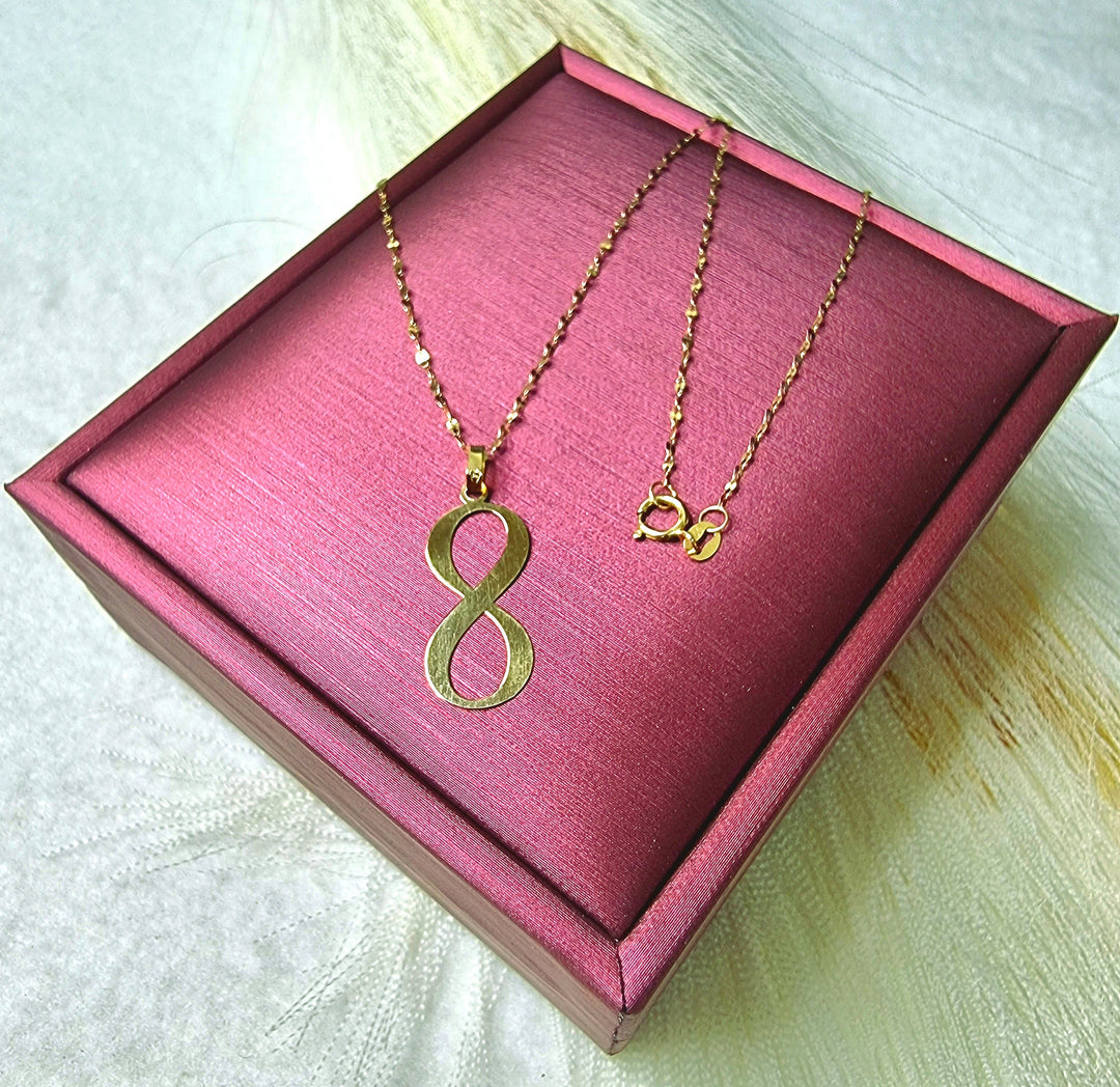 18K Real Gold Infinity Design Necklace