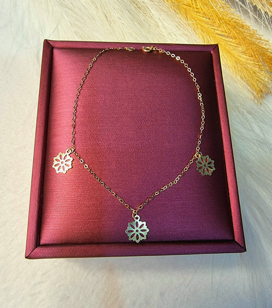 18K Real Gold Fine Flower Bracelet